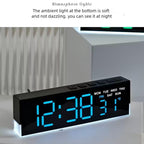 Ceas digital LED Full Screen Display cu alarma duala, temperatura, data si lumina ambientala – design ultra-slim