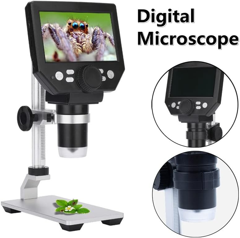 Microscop digital LCD 4.3” HD, 8MP, zoom 1-1000X, 8 LED-uri, baterie reincarcabila si suport PC Imagine secundară a produsului