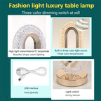 Lampă Diamond Crystal LED cu 3 temperaturi de culoare, alb rece, alb cald, neutru, culoare auriu