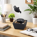 Fantana decorativa cu ceainic suspendat, alimentare USB si baterii, 27.5x11.7x11.7cm