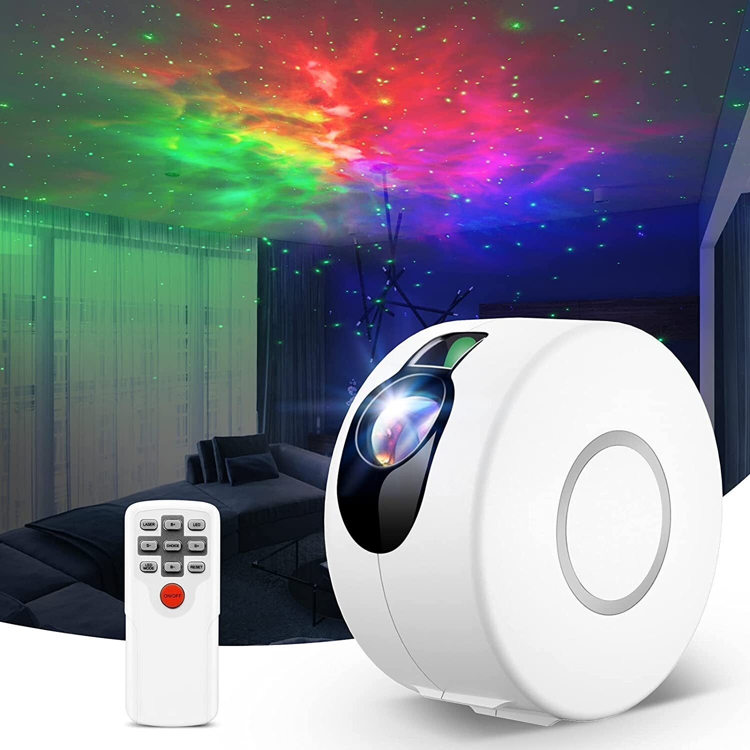 Proiector de stele LED 3D Aurora, Lampă de veghe pentru copii, Telecomanda Imagine secundară a produsului