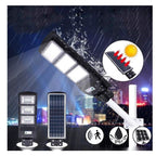 Lampă stradala proiector LED cu panou fotovoltaic + telecomanda si senzor, 120W/200W/300W