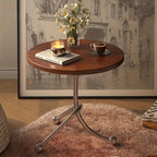Masuta laterala moderna cu blat rotund si picioare metalice cromate – Design elegant pentru living 40 x 40 x 51 cm