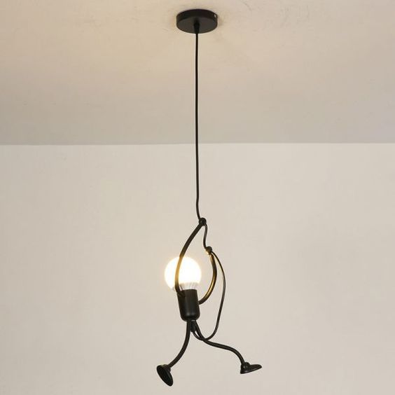 Lampă metalica retro industriala tip humanoid, soclu E27, diverse modele