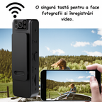 Camera video portabila 1080P, Wireless, Inregistrare Audio-Video, Night Vision, rotire 90°, negru