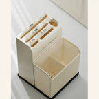 Suport ustensile Bucătărie, recipient cutite, 3 compartimente, plastic, 21 x 16 x 15 cm, alb