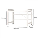 Raft metalic cuptor cu microunde, negru, etajera ajustabila, organizator Bucătărie, 40-60 x 36.5 x 45 cm
