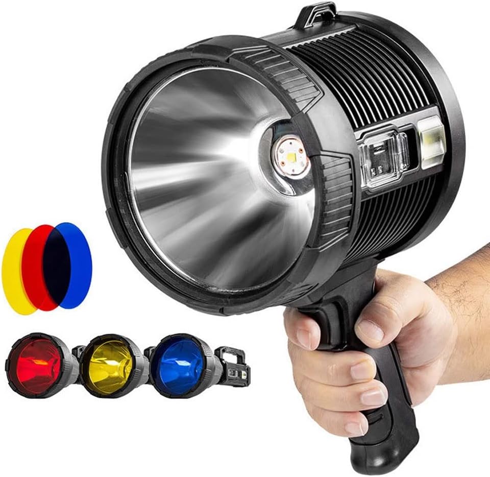 Lanterna solara LED, portabila, 6 moduri de lumina, 3 filtre de culoare