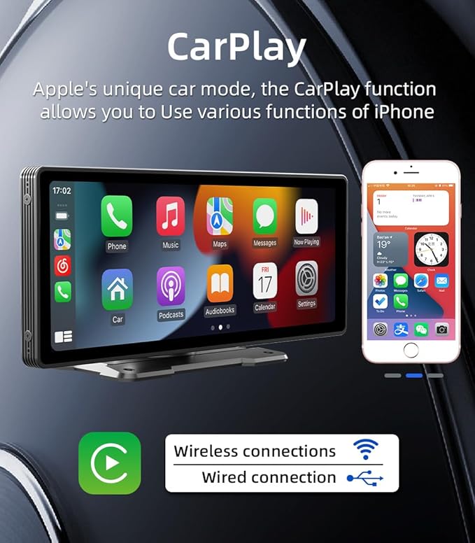 Navigatie Auto Portabila 10.26 inch HD - Wireless Apple Carplay - Android Auto, Bluetooth Imagine secundară a produsului