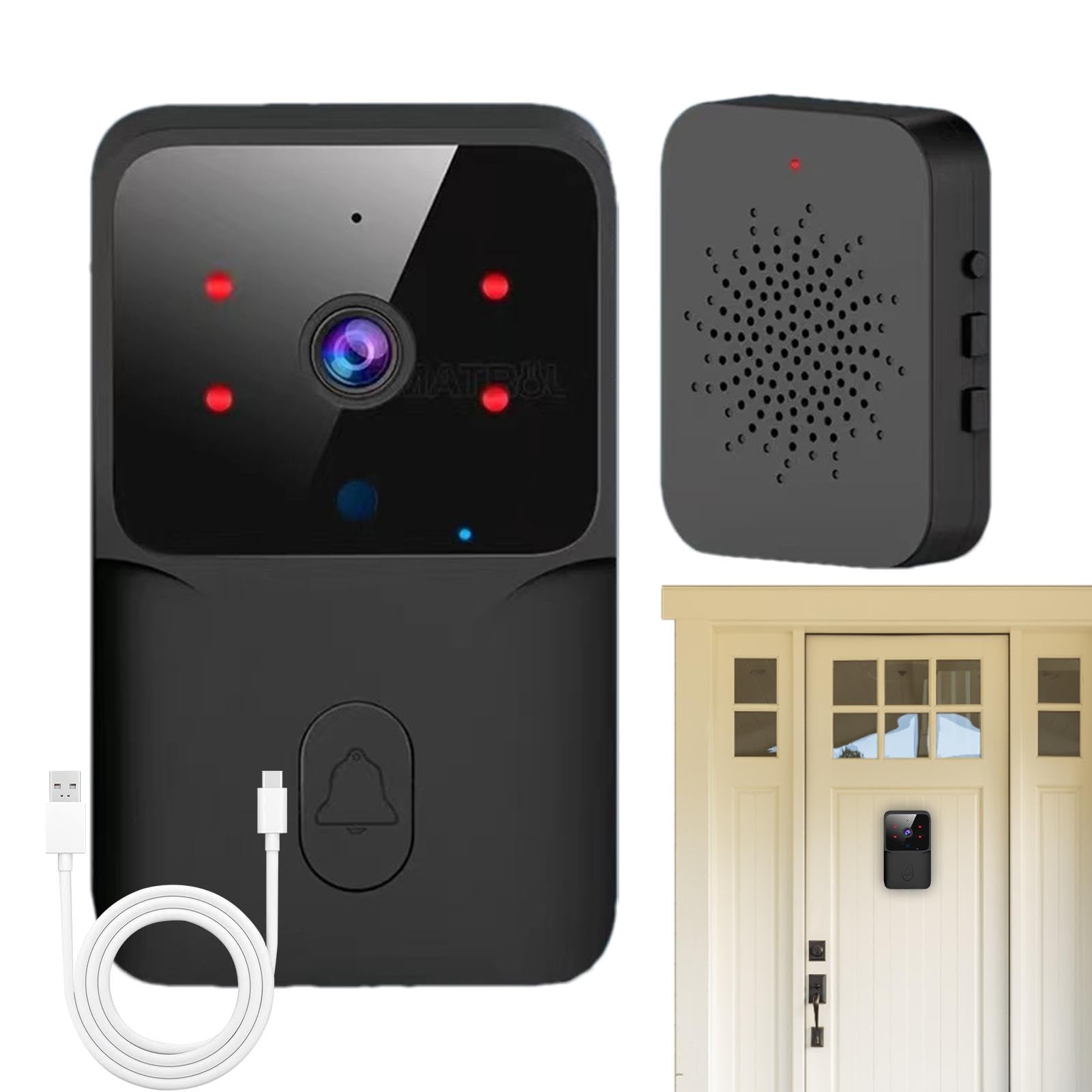 Sonerie Video Smart, Camera Supraveghere 4K WIFI, Night Vision