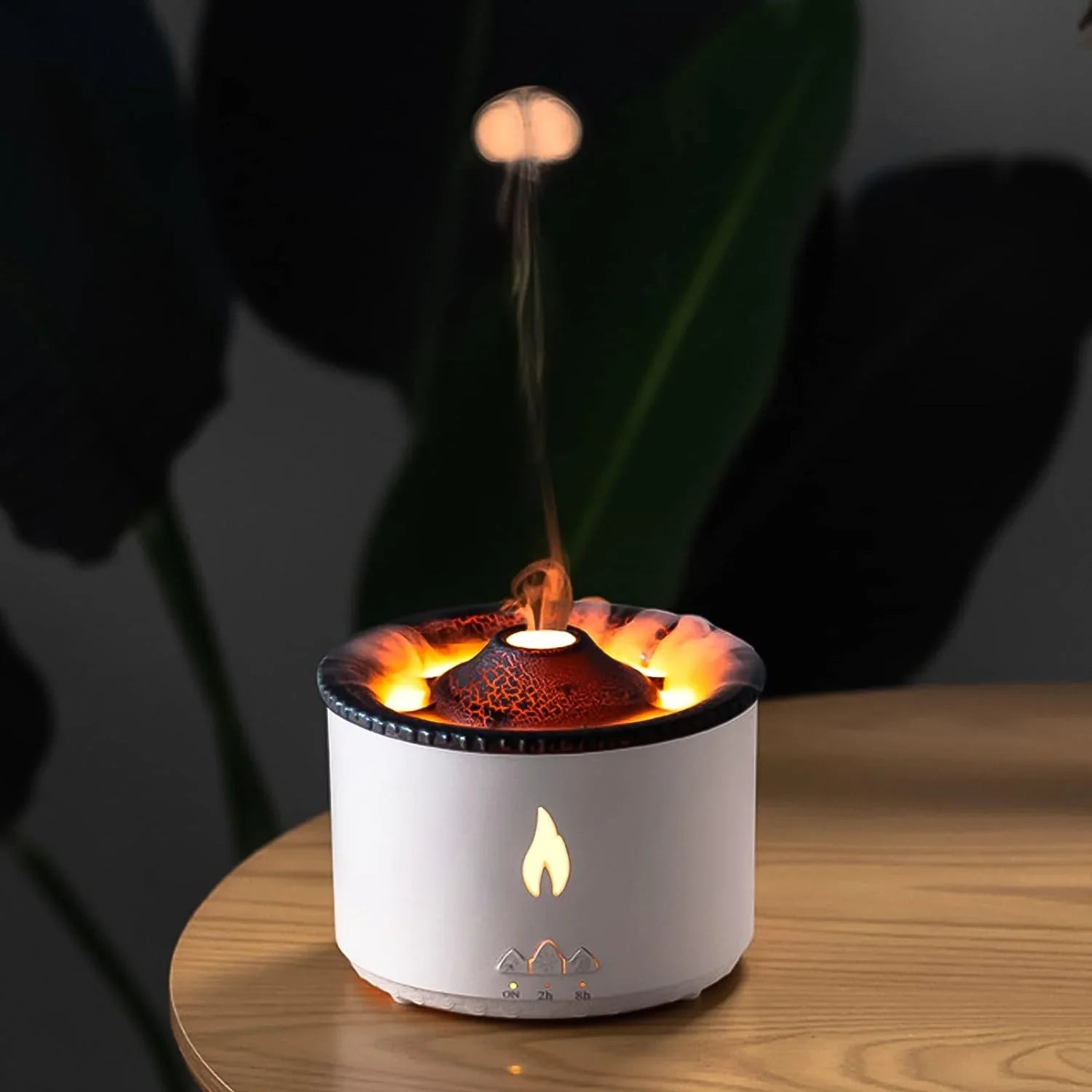 Difuzor de arome in forma de vulcan, imita flacara vulcanica, 2 culori