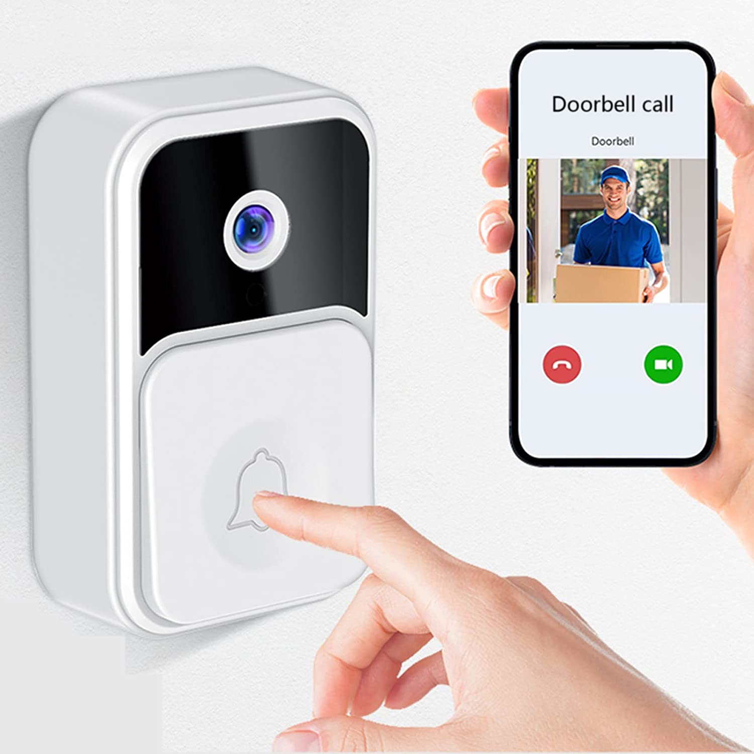 Sonerie interfon wireless inteligenta, camera HD, vedere de noapte Imagine principală a produsului