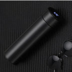 Termos smart cu afisaj LED, indicator temperatura, 500 ml, negru, otel inoxidabil