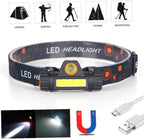 Lanterna frontală cu doua moduri de luminare, reincarcare USB, pentru camping, vânătoare, pescuit