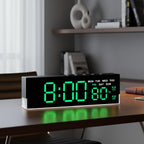 Ceas digital LED Full Screen Display cu alarma duala, temperatura, data si lumina ambientala – design ultra-slim