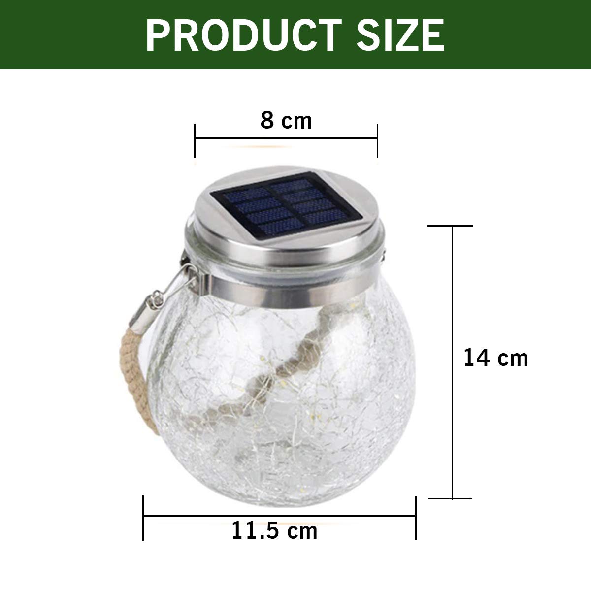 Lampă solara decorativa cu LED, model glob sticla sparta, 11.5 x 14 x 8 cm