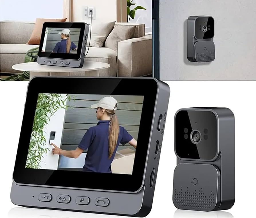 Sonerie video inteligenta Wireless, Ecran IPS 4.3 inch, Night Vision Imagine principală a produsului