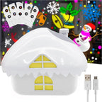 Proiector Craciun tip Casuta cu 5 Diapozitive Interschimbabile, USB