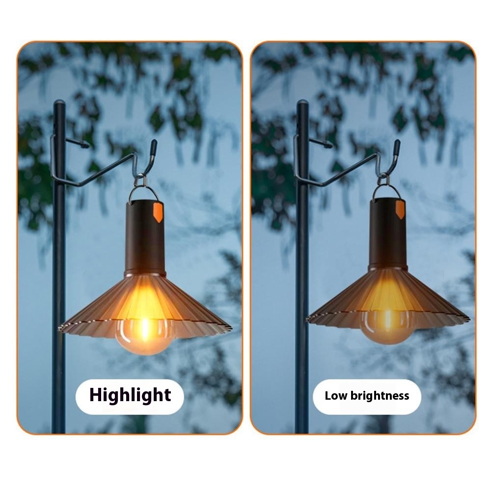 Lampă camping portabila, ghirlanda LED, rezistenta la apa, design bec oval, 5W