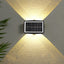 Lampă solara LED bidirectionala dreptunghiulara pentru perete, 20.5x10 cm, 6 LED-uri