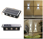 Lampă solara LED bidirectionala dreptunghiulara pentru perete, 20.5x10 cm, 6 LED-uri