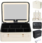 Geanta Cosmetica Pentru Make-up cu Oglindă LED cu Touch, 26x23x11 cm