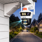 Camera supraveghere WIFI Jortan dubla 12MP PTZ, 4 lentile, vedere nocturna color