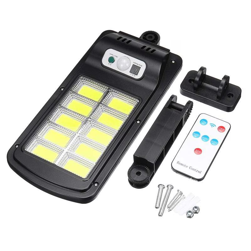 Lampă Solara cu Inductie, 10 x LED COB, Montare pe Perete, cu Telecomanda, Negru