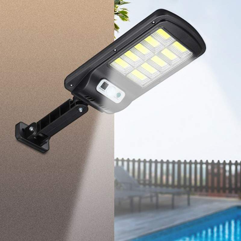 Lampă Solara cu Inductie, 10 x LED COB, Montare pe Perete, cu Telecomanda, Negru Imagine principală a produsului