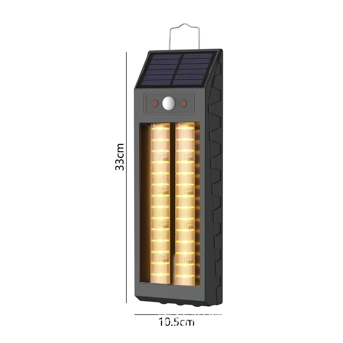 Lampă solara LED 33 cm, senzor miscare, 3 moduri de lumina, panou solar 5.5V/1.6W, rezistenta la apa