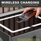 Noptiera Smart Multifunctionala, iluminare LED tactil cu 3 culori, incarcare wireless si USB