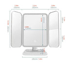 Oglindă Cosmetica cu LED pentru make-up zoom 2X 3X, lumina reglabila, buton touch, USB, alb
