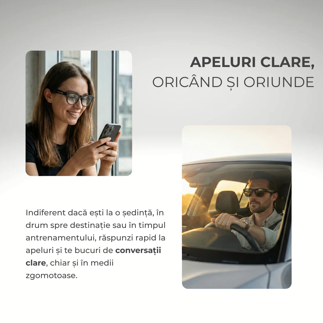 Ochelari Smart VIVENDO SMART GLASSES, Camera 1080P Full HD, AI Integrat