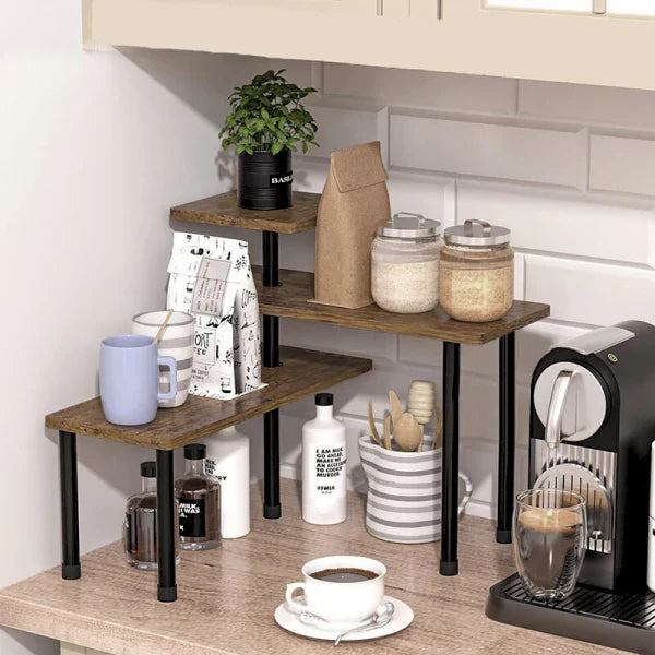 Etajera cu 3 polite din MDF, 5 picioare din metal, rotativ 180°, 66 x 17.5 x 38 cm Imagine principală a produsului