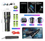Lanterna profesionala cu LED laser, 5km raza actiune, 30000 lumeni