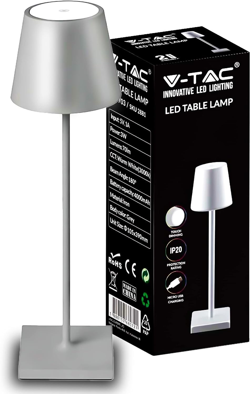 Lampă de masa touch LED reincarcabila cu tija telescopica