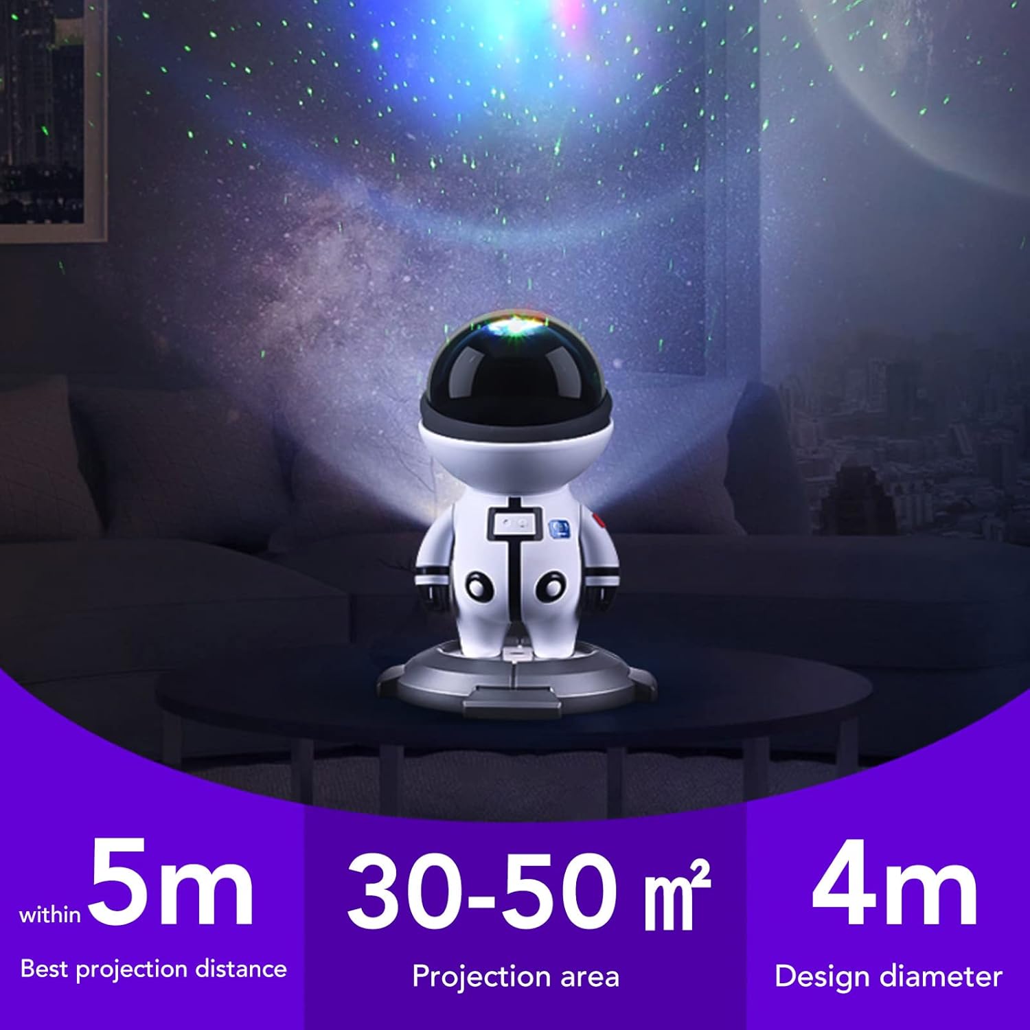 Lampă de proiectie Astronaut Starlight cu temporizator – Metaverse Star Boy