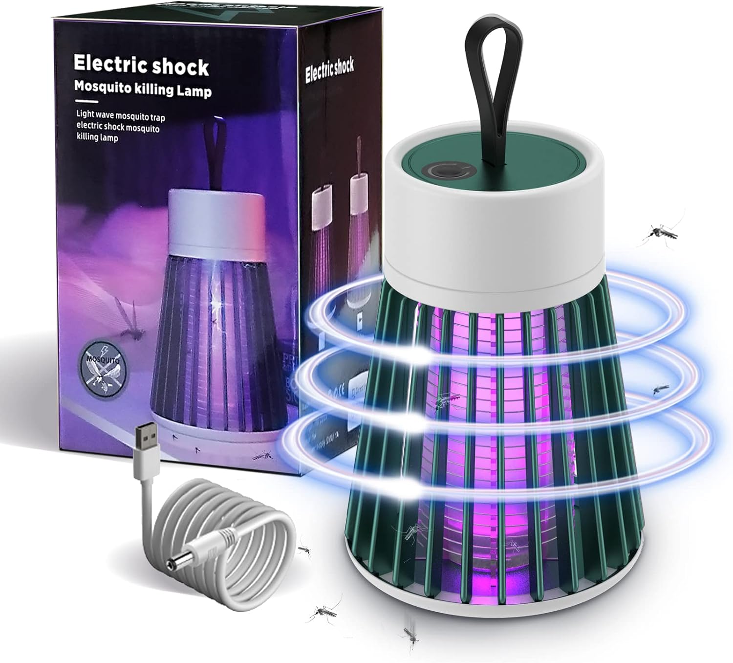 Lampă UV Anti-Insecte Portabila, 1.2W, Reincarcabila USB, 1200mAh, Curea Suspendare Imagine secundară a produsului