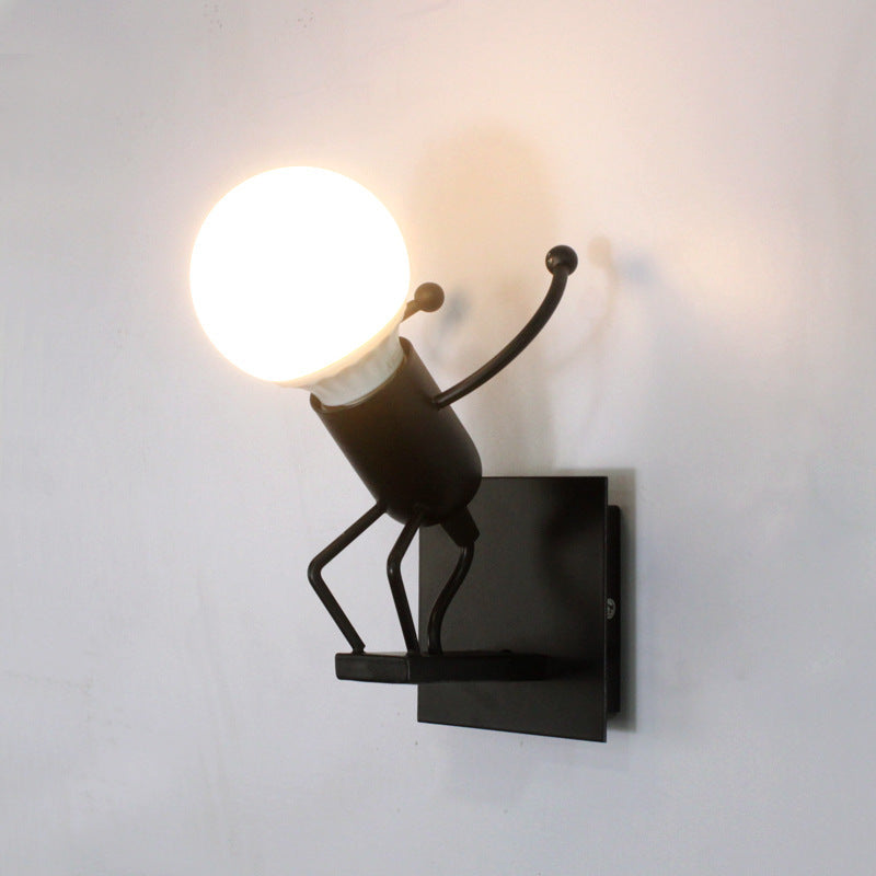 Lampă metalica retro industriala tip humanoid, soclu E27, diverse modele