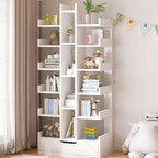 Biblioteca Tree of Knowledge cu 18 rafturi si sertar, 51x18x168cm