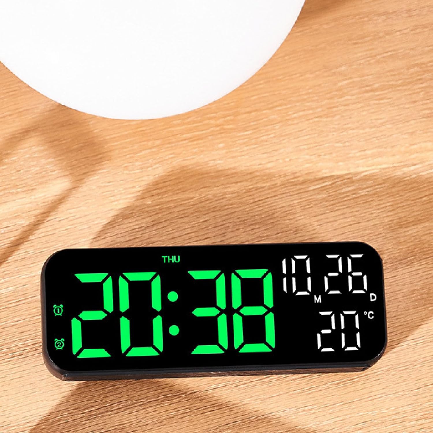 Ceas digital de perete cu afisaj LED, afisare temperatura si data, mod de noapte