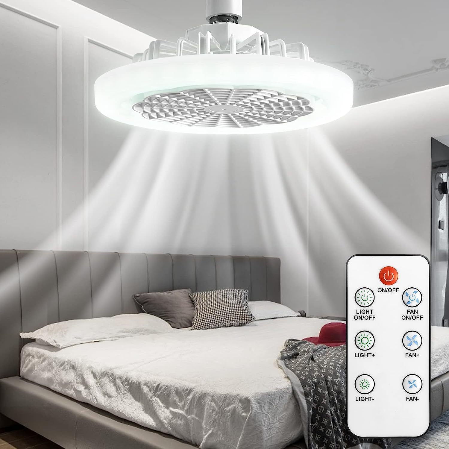 Lampă LED tavan, cu ventilator si telecomanda, 30W