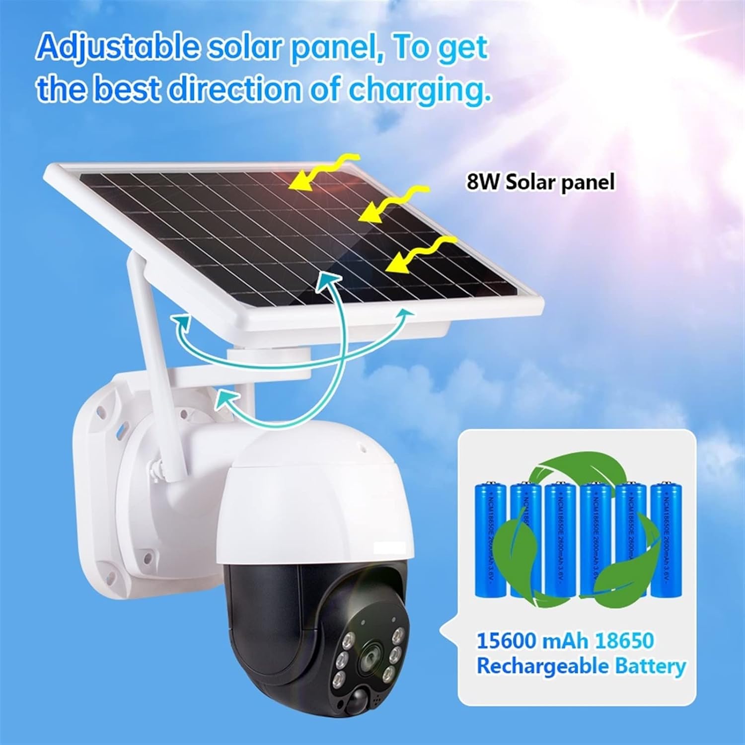 Cameră de supraveghere wireless 5MP cu panou solar si rotire 355°, protectie IP66, infrarosu, WIFI/4G