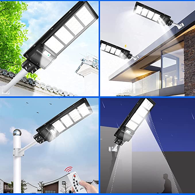 Lampă stradala proiector LED cu panou fotovoltaic + telecomanda si senzor, 120W/200W/300W