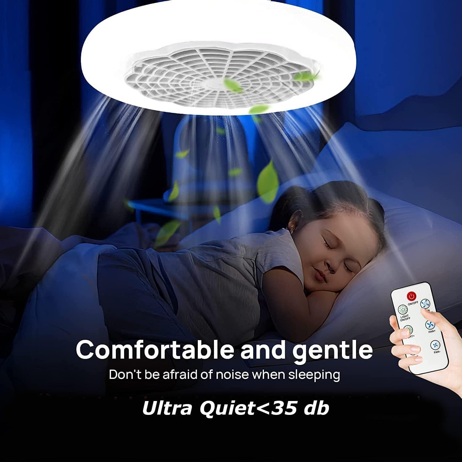 Lampă LED tavan, cu ventilator si telecomanda, 30W