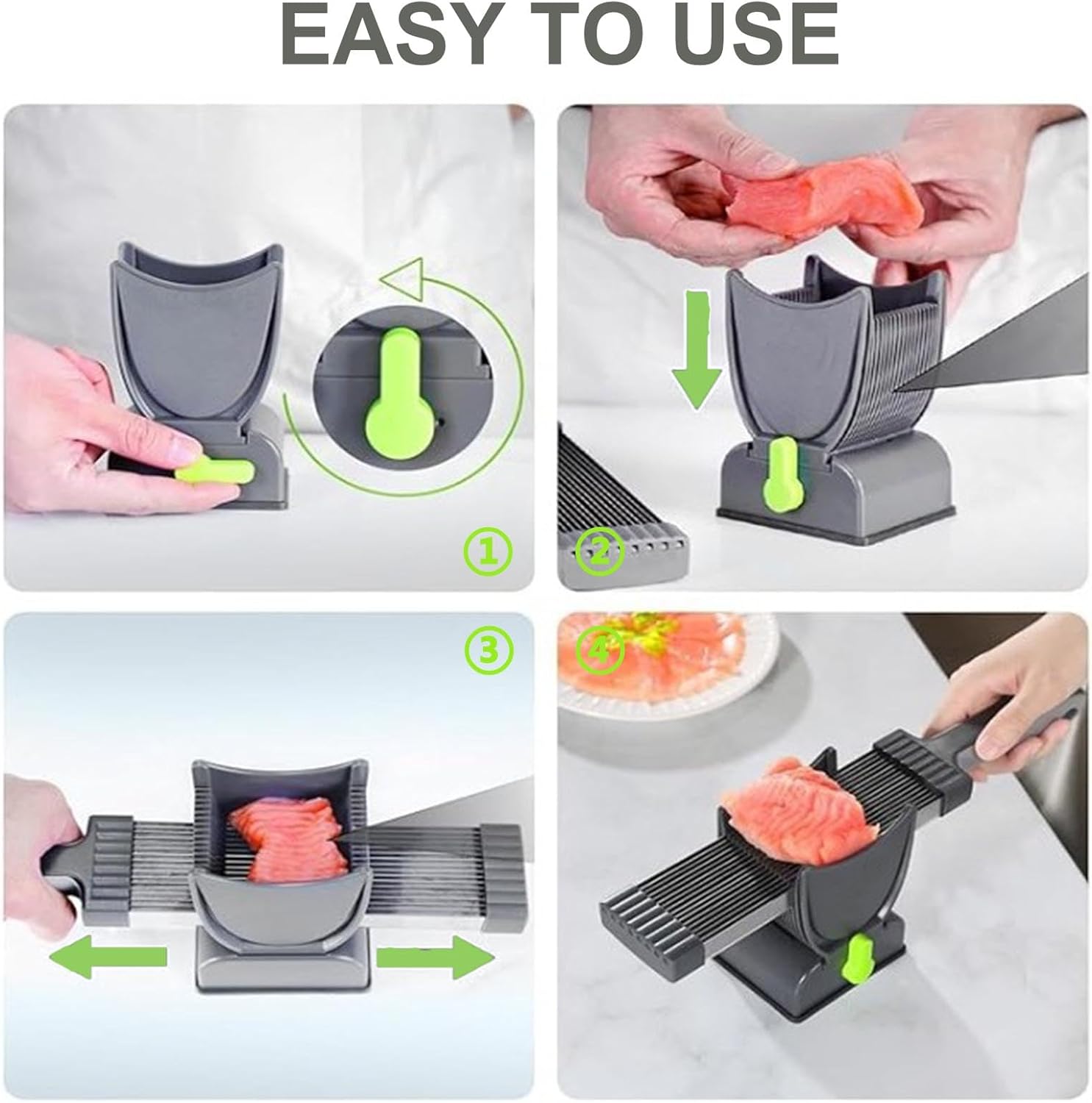 Feliator Profesional pentru Carne cu Lame Multiple din Inox Alimentar si Grosime Ajustabila (2-4mm) – Ideal