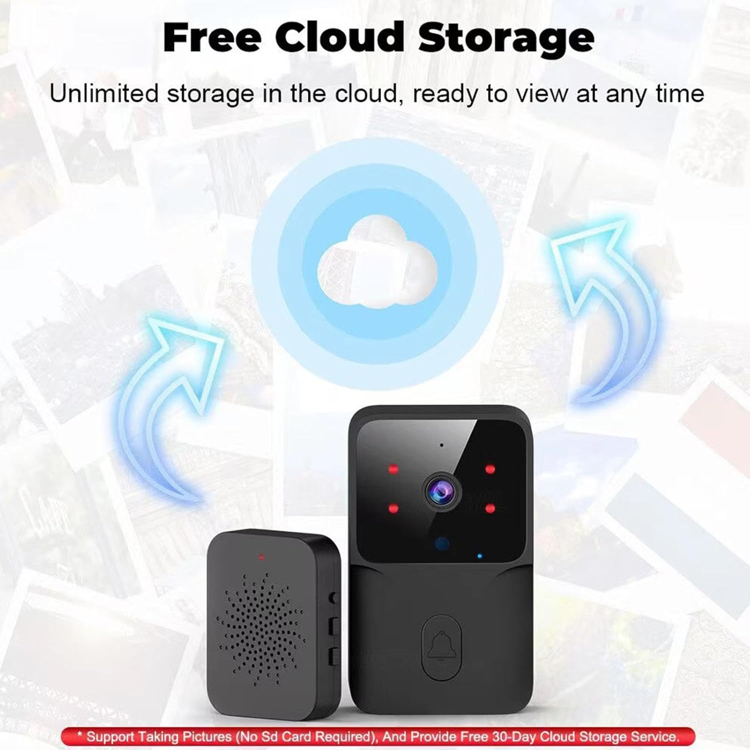 Sonerie Video Smart, Camera Supraveghere 4K WIFI, Night Vision