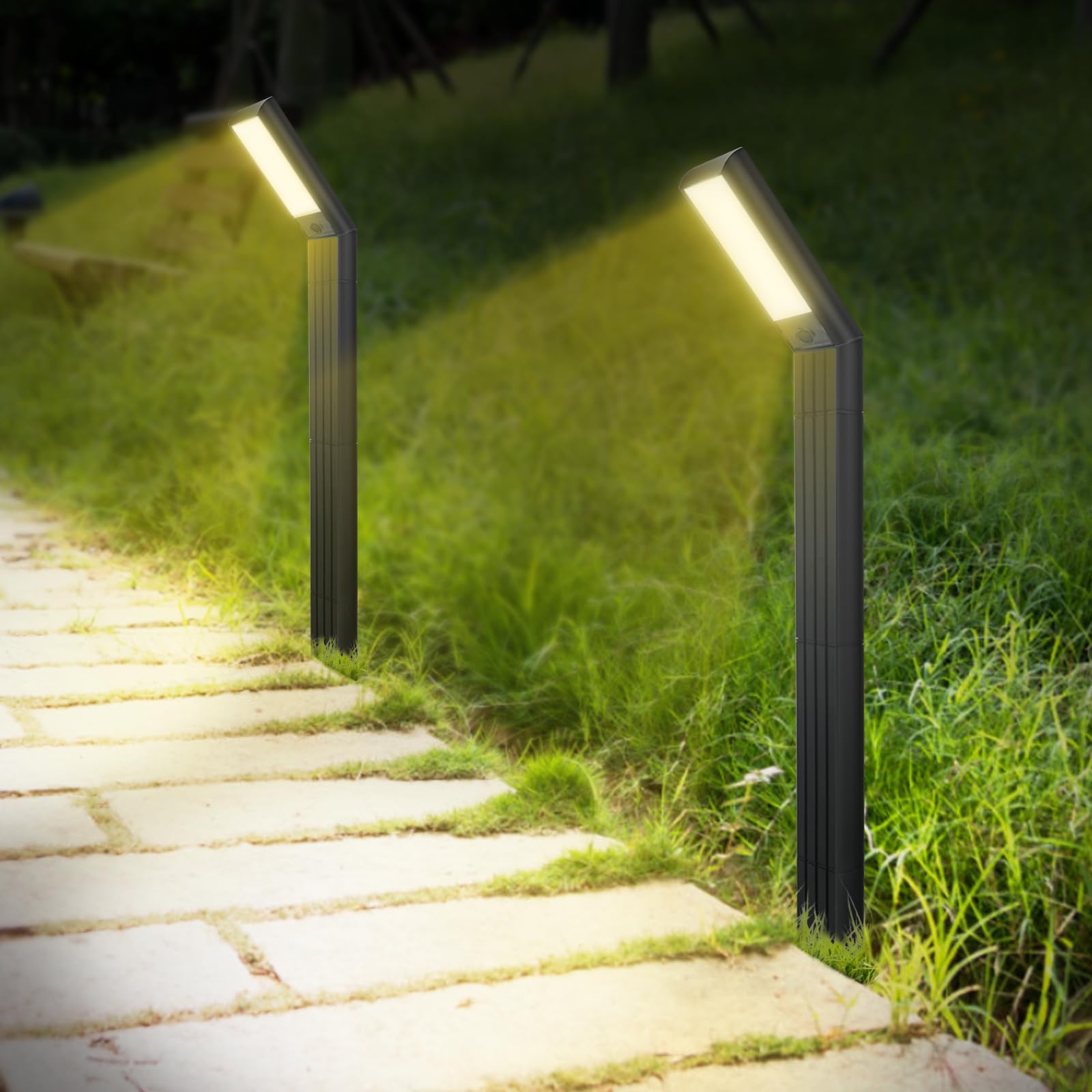 Lampă Solara LED pentru Gradina, 90 LED-uri, 3 Moduri Iluminare, Protectie IP65, Inaltime 83 cm, Culoare Negru
