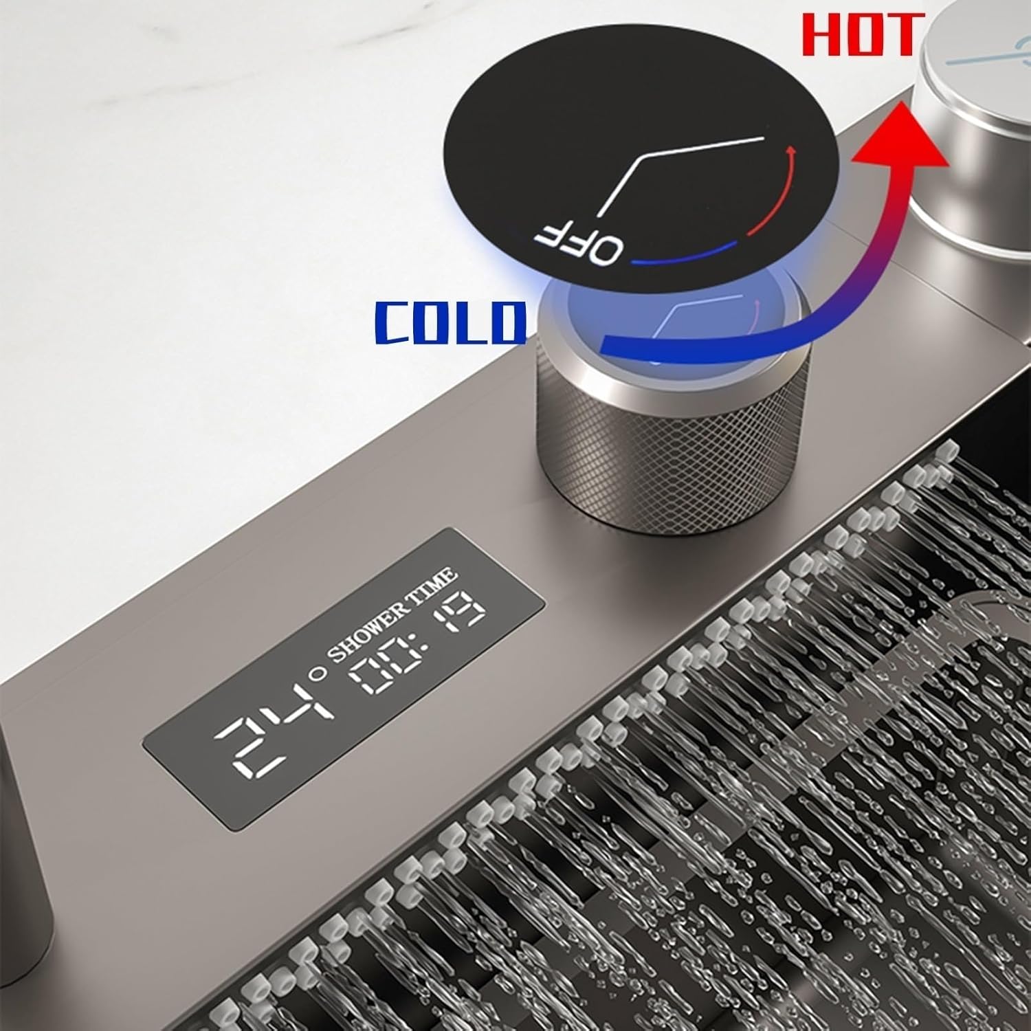 Chiuveta Bucătărie Multifunctionala Negru Grafit cu 2 Cascade, Robinet Cascada, Afisaj Digital Temperatura