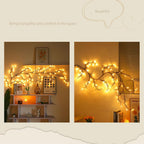 Ghirlanda luminoasa decorativa cu ramuri flexibile – 1.6 m, 72 LED-uri, telecomanda si alimentare USB